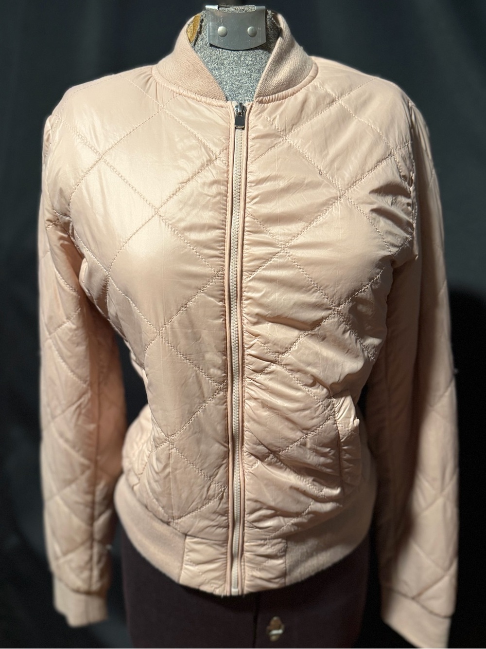 Romeo & Juliet Couture Blush Quilted Bomber Jacket - Size S